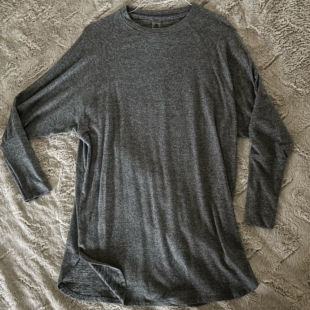 Mono B Soft Knit Heather Gray Long Sleeve Women's Dress